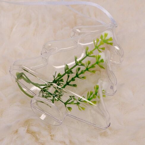 BESTOYARD 10PCS 10cm DIY Clear Plastic Fillable Christmas Tree Shaped Ball Craft Ornament Hang Decorations in Saudi Arabia