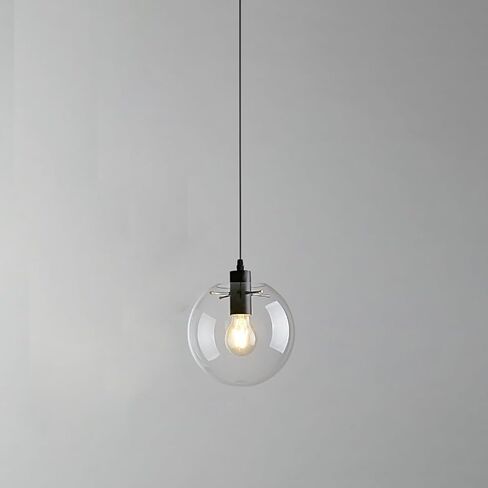 AUPINE Modern Simple Transparent Ball Glass Chandelier E26 9.8IN Glass Pendant Light Chandelier for Living Room Lighting in Saudi Arabia