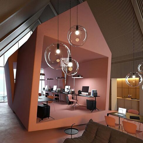AUPINE Modern Simple Transparent Ball Glass Chandelier E26 9.8IN Glass Pendant Light Chandelier for Living Room Lighting in Saudi Arabia