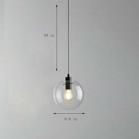 AUPINE Modern Simple Transparent Ball Glass Chandelier E26 9.8IN Glass Pendant Light Chandelier for Living Room Lighting in Saudi Arabia