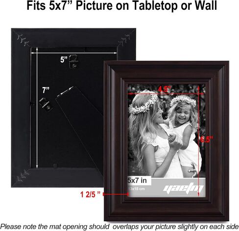 إطار صور Yaetm مقاس 8 × 10 مطفي إلى 5 × 7 مجموعة من 4 قوالب عريضة مقاس 1.4 بوصة وإطارات صور بنية داكنة مع زجاج مقسى عالي الدقة، وعرض على سطح الطاولة والتركيب على الحائط (4 عبوات، بني) in Kuwait