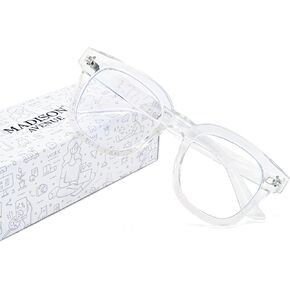 Madison Avenue Blue Light Blocking Glasses Oversized Fashion Blue Light Glasses for Women Anti Eyestrain & UV Protection Computer Eyeglasses (Black)
