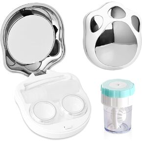 Contact Lens Cleaner Machine, Portable Ultrasonic Cleaning with USB Charger Mirror Tweezers Remover Tool Replaceable Contact Lens Case for Daily Outdoor (blue)