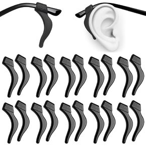 PTSLKHN Soft Silicone Eyeglass Ear Hooks, 10 Pairs of Non-Slip Eyeglasses Ear Grips for Glasses, Sunglasses, Reading Glasses