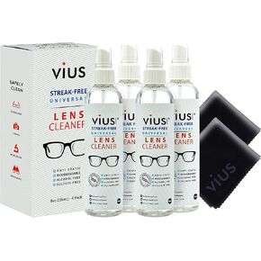 منظف ​​العدسات - بخاخ منظف العدسات الفاخر من فيوس للنظارات والكاميرات والعدسات الأخرى - ينظف بلطف بصمات الأصابع والغبار والزيوت (8 أونصة 4 عبوات) in Kuwait