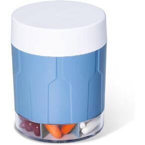 Extra Large Supplement Organizer,Betife Daily Weekly Pill Organizer Bottle, Pill Dispenser with 7 Large Compartments, Organizer to Hold Monthly Vitamin or Medication,includes 21 Pcs Labels (Blue) in Kuwait