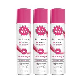 FDS Intimate Deodorant Spray، بودرة الأطفال، 2 أونصة (عبوة من 3)، رذاذ أنثوي للانتعاش طوال اليوم وحماية الرائحة؛ درجة حموضة متوازنة، خالية من التلك، تم اختبارها من قبل أطباء النساء in Kuwait