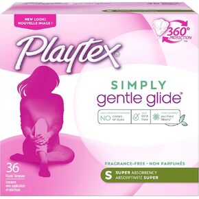 Playtex Simply Gentle Glide Multipack Fresh Scent Tampons with Regular and Super Absorbencies, 36 Count (Pack of 2) (Packaging May Vary) in Kuwait