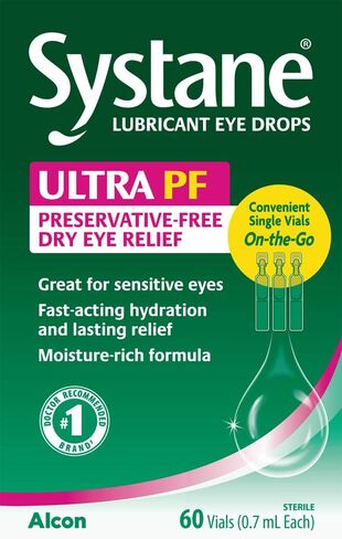 Systane Ultra Lubricant Eye Drops, 60 Count (Pack of 1), (Packaging may vary) in Kuwait