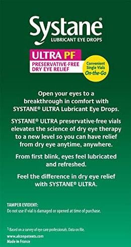 Systane Ultra Lubricant Eye Drops, 60 Count (Pack of 1), (Packaging may vary) in Kuwait