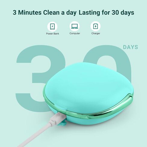 AMESEDAK Ultrasonic Contact Lens Cleaner Case, Effective Automatic Contact Cleaning Machine with USB Charging, Lightweight & Portable (Green) in Kuwait