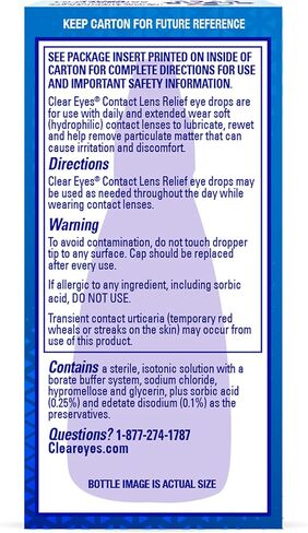 قطرات العين لتخفيف العدسات اللاصقة من كلير آيز، 0.5 أونصة سائلة in Kuwait