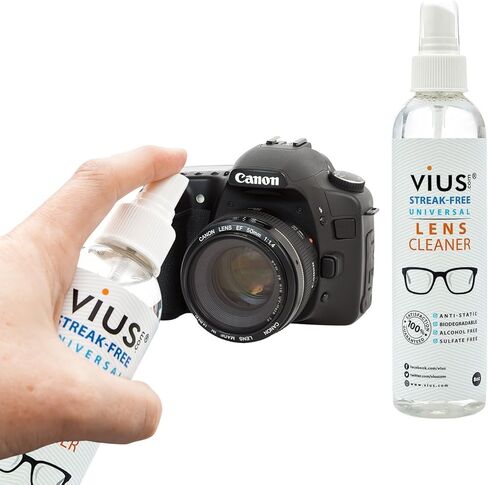 منظف ​​العدسات - بخاخ منظف العدسات الفاخر من فيوس للنظارات والكاميرات والعدسات الأخرى - ينظف بلطف بصمات الأصابع والغبار والزيوت (8 أونصة 4 عبوات) in Kuwait