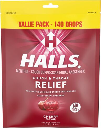 Halls Relief Cherry Cough Drops, Value Pack, 140 Drops in Saudi Arabia