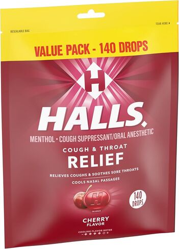 Halls Relief Cherry Cough Drops, Value Pack, 140 Drops in Saudi Arabia