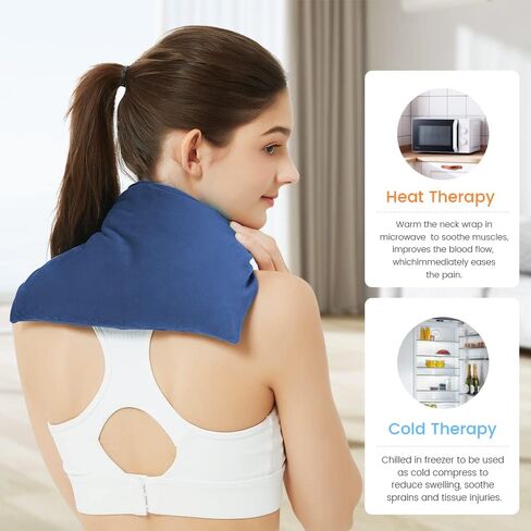 Microwavable Heated Neck Wrap Warmer and Shoulder Weighted Heating Pad Microwave for Hot and Cold Compress in Kuwait