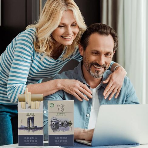 سجائر الشاي والعسل والورد العشبية، خالية من التبغ والنيكوتين - عبوتين 40 دخانًا in Kuwait