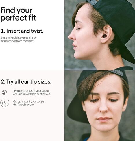 Loop Experience Ear Plugs for Concerts – High Fidelity Hearing Protection for Noise Reduction, Motorcycles, Work & Noise Sensitivity – 8 Ear Tips in XS, S, M, L – 18dB Noise Cancelling - Black in Kuwait