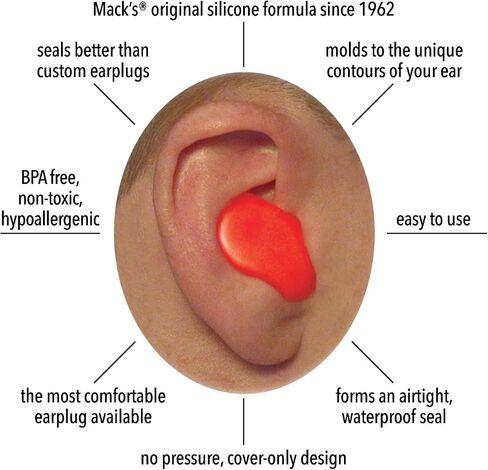 Mack's Soft Moldable Silicone Putty Ear Plugs - Kids Size, 6 Pair - Comfortable Small Earplugs for Swimming, Bathing, Travel, Loud Events and Flying | Made in USA in Kuwait