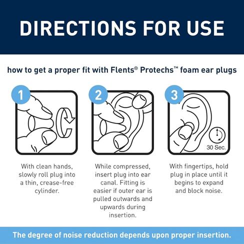 Flents Ear Plugs, 6 Pair for Sleeping, Snoring, Loud Noise, Traveling, Concerts, Construction, & Studying, Foam Earplugs, NRR 29 **New Formula** in Kuwait