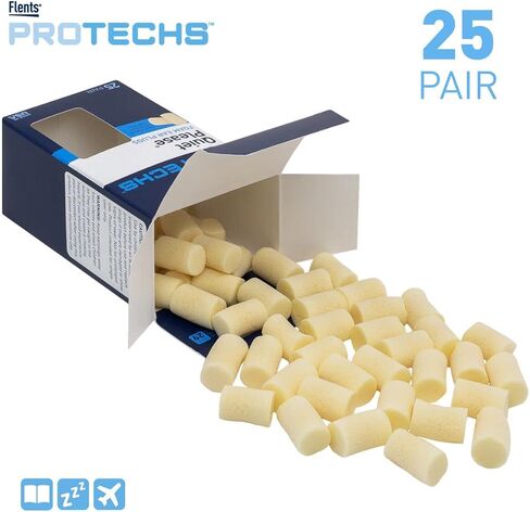 Flents Ear Plugs, 6 Pair for Sleeping, Snoring, Loud Noise, Traveling, Concerts, Construction, & Studying, Foam Earplugs, NRR 29 **New Formula** in Kuwait