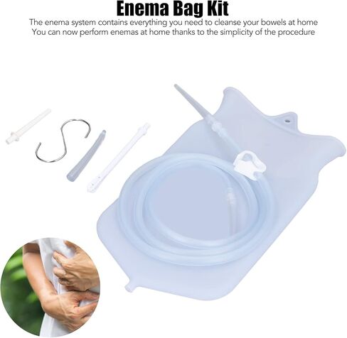 Transparent Bowel Intestinal Colon Anal Douche Cleansing Bag, Silicone Enema Bag Kit for Coffee Water Douches Enemas Feminine Care in Saudi Arabia