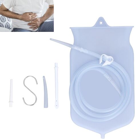 Transparent Bowel Intestinal Colon Anal Douche Cleansing Bag, Silicone Enema Bag Kit for Coffee Water Douches Enemas Feminine Care in Saudi Arabia