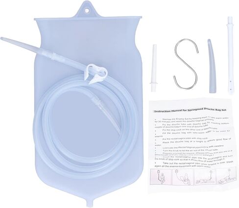 Transparent Bowel Intestinal Colon Anal Douche Cleansing Bag, Silicone Enema Bag Kit for Coffee Water Douches Enemas Feminine Care in Saudi Arabia