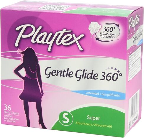 Playtex Simply Gentle Glide Multipack Fresh Scent Tampons with Regular and Super Absorbencies, 36 Count (Pack of 2) (Packaging May Vary) in Kuwait