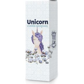 UNICORN Tampons, Organic Plant-Based Compact Applicator Regular Cotton Tampon Cartridge (60 Count, Pack of 1)