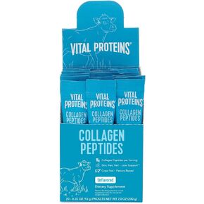 Vital Proteins Collagen Peptides Powder Supplement (Type I, III) Travel Packs, Hydrolyzed Collagen for Skin Hair Nail Joint - Dairy & Gluten Free - 10g per Serving - Unflavored (20ct per Box)