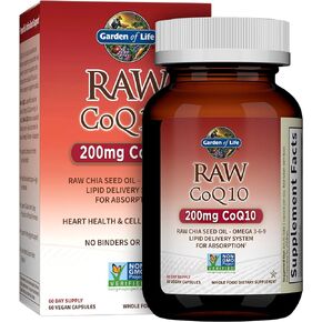 Garden of Life Vegetarian Omega 3 6 9 Supplement - Raw CoQ10 Chia Seed Oil Whole Food Nutrition with Antioxidant Support, 60 Capsules in Kuwait