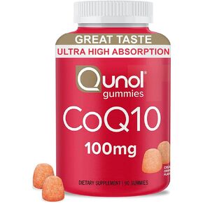 علكة Qunol CoQ10، CoQ10 100 ملغ، مكملات صمغية لذيذة، الإنزيم المساعد Q10 يساعد على دعم صحة القلب، نباتي، خالي من الغلوتين، امتصاص عالي للغاية - 175 قطعة in Kuwait