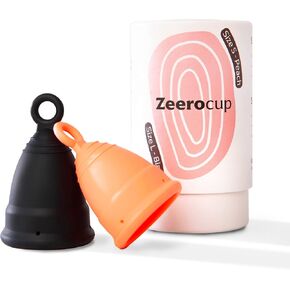 Zeerocup Reusable Menstrual Cup 2 Pack - Small & Large Soft Medical-Grade Silicone Period Cups with Pull-Tab for Easy Removal, Leak-Proof Hygiene - Tampon, Disc & Pad Alternative in Saudi Arabia