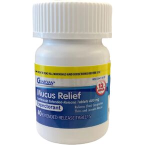 Guardian Mucus Relief, 600mg Guaifenesin 12 Hour Extended Release, Chest Congestion Expectorant (100 Count Bottle)