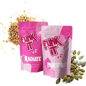 Funk It Wellness Seed Cycling Kit | Organic PMS Relief | Monthly Supply | Soothe Cramps, Hormonal Acne, Mood Swings and General PMS | Natural | PMS Relief PMS PMDD Support | 100% Plant Based in Saudi Arabia