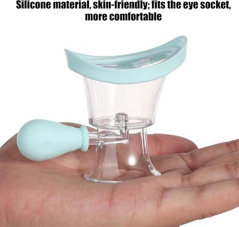 Eye Wash Cup, Manual Air Pressure Eye Wash Cleaner Kit Silicone Eyewash Cups with Storage Container Eye Wash Rinse Cup Effective Eye Cleansing Makeup Irritants Soothing Eyes(Blue) in Saudi Arabia