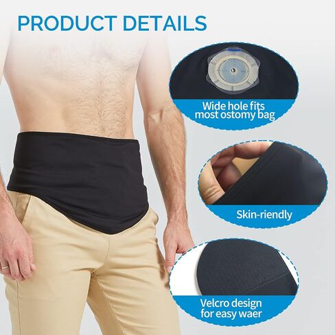 Ostomy Belt, Ostomy Supplies, Ostomy Support Belt Stealth Belt for Ostomy Bag Inner Pocket to Hold Ostomy Pouch for Men & Women, Ostomy Bag Cover for Sport & Swiming - Medium in Kuwait