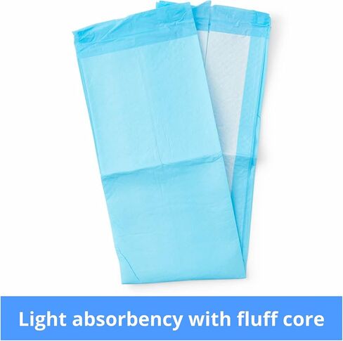 Medline Disposable Underpads 23 x 36 inches (50 Count), Light Absorbency Bed Pads, Puppy Pads, Pee Pads for Dogs and Pet Training Pads, for Adults, Seniors or Baby,Blue in Saudi Arabia