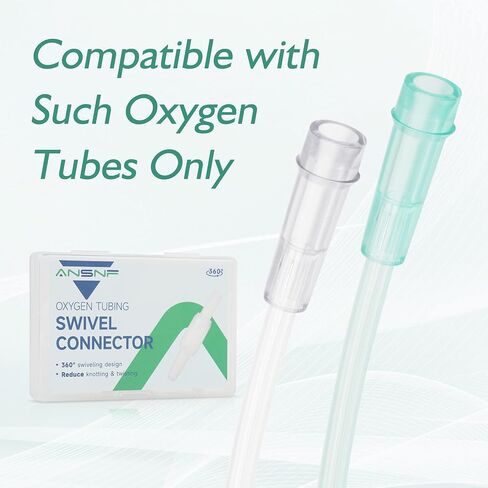 Oxygen Tubing Connector, 360° Rotation Cannula Connector Oxygen Connector Avoid Tangles, Tubing Swivel Connector O2 Connector (White-10pack) in Kuwait