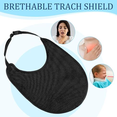 Hercicy 4 Pcs Tracheostomy Neck Stoma Protector Dust Proof Neck Trachea Protector Tracheostomy Supplies Adjustable Black Stoma Guard Neck Stoma Protector for Tracheostomy in Kuwait