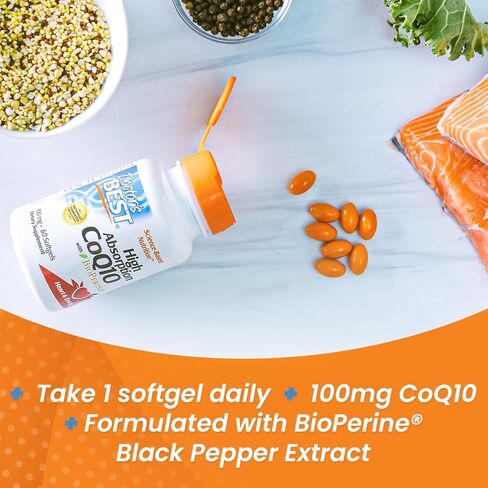 أفضل منتج CoQ10 عالي الامتصاص من Doctor's مع BioPerine، خالي من الغلوتين، مخمر بشكل طبيعي، صحة القلب، إنتاج الطاقة، 100 مجم، 120 قطعة in Saudi Arabia