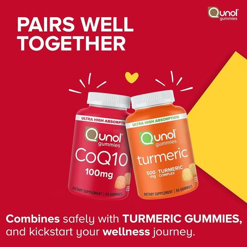 علكة Qunol CoQ10، CoQ10 100 ملغ، مكملات صمغية لذيذة، الإنزيم المساعد Q10 يساعد على دعم صحة القلب، نباتي، خالي من الغلوتين، امتصاص عالي للغاية - 175 قطعة in Kuwait