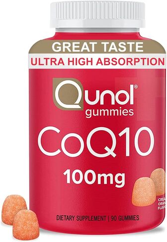 علكة Qunol CoQ10، CoQ10 100 ملغ، مكملات صمغية لذيذة، الإنزيم المساعد Q10 يساعد على دعم صحة القلب، نباتي، خالي من الغلوتين، امتصاص عالي للغاية - 175 قطعة in Kuwait