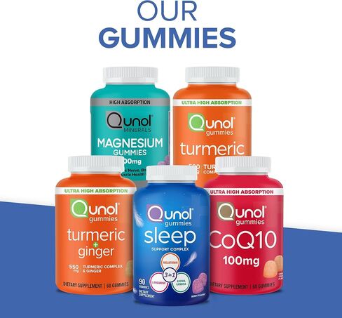 علكة Qunol CoQ10، CoQ10 100 ملغ، مكملات صمغية لذيذة، الإنزيم المساعد Q10 يساعد على دعم صحة القلب، نباتي، خالي من الغلوتين، امتصاص عالي للغاية - 175 قطعة in Kuwait