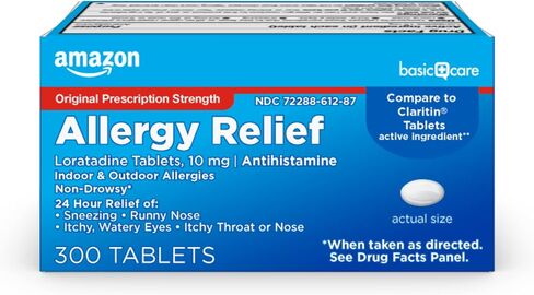 Amazon Basic Care Loratadine Orally Disintegrating Tablets, 10 mg, Antihistamine, Allergy Medicine, 24 Hour Relief, 30 Count in Saudi Arabia