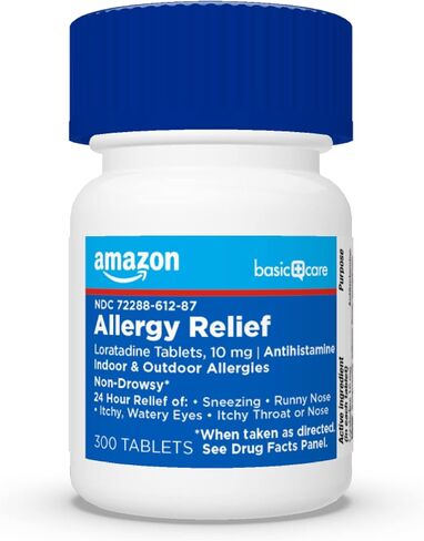 Amazon Basic Care Loratadine Orally Disintegrating Tablets, 10 mg, Antihistamine, Allergy Medicine, 24 Hour Relief, 30 Count in Saudi Arabia