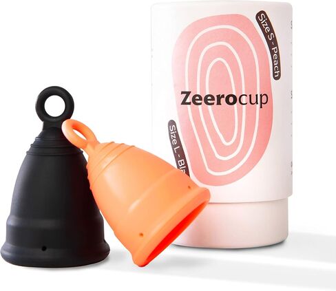 Zeerocup Reusable Menstrual Cup 2 Pack - Small & Large Soft Medical-Grade Silicone Period Cups with Pull-Tab for Easy Removal, Leak-Proof Hygiene - Tampon, Disc & Pad Alternative in Saudi Arabia