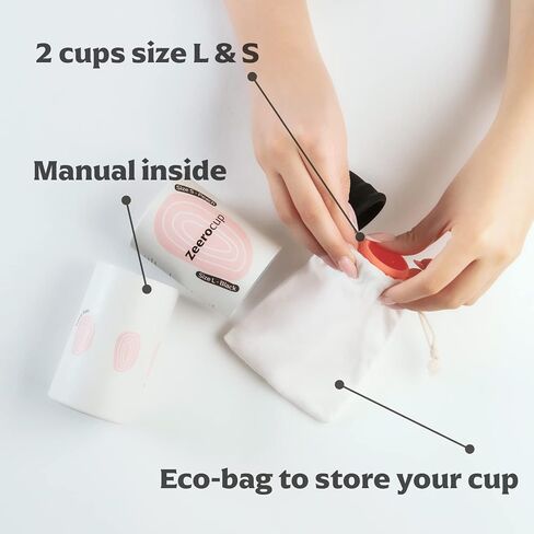 Zeerocup Reusable Menstrual Cup 2 Pack - Small & Large Soft Medical-Grade Silicone Period Cups with Pull-Tab for Easy Removal, Leak-Proof Hygiene - Tampon, Disc & Pad Alternative in Saudi Arabia