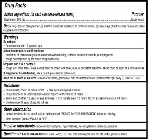 Guardian Mucus Relief، 600 ملغ من Guaifenesin، إطلاق ممتد لمدة 12 ساعة، مقشع لاحتقان الصدر (100 زجاجة) in Kuwait